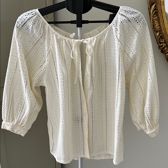 Joie Tops - Joie Cream Eyelet Blouse